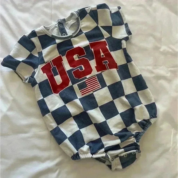 Other - Checkered USA onesie